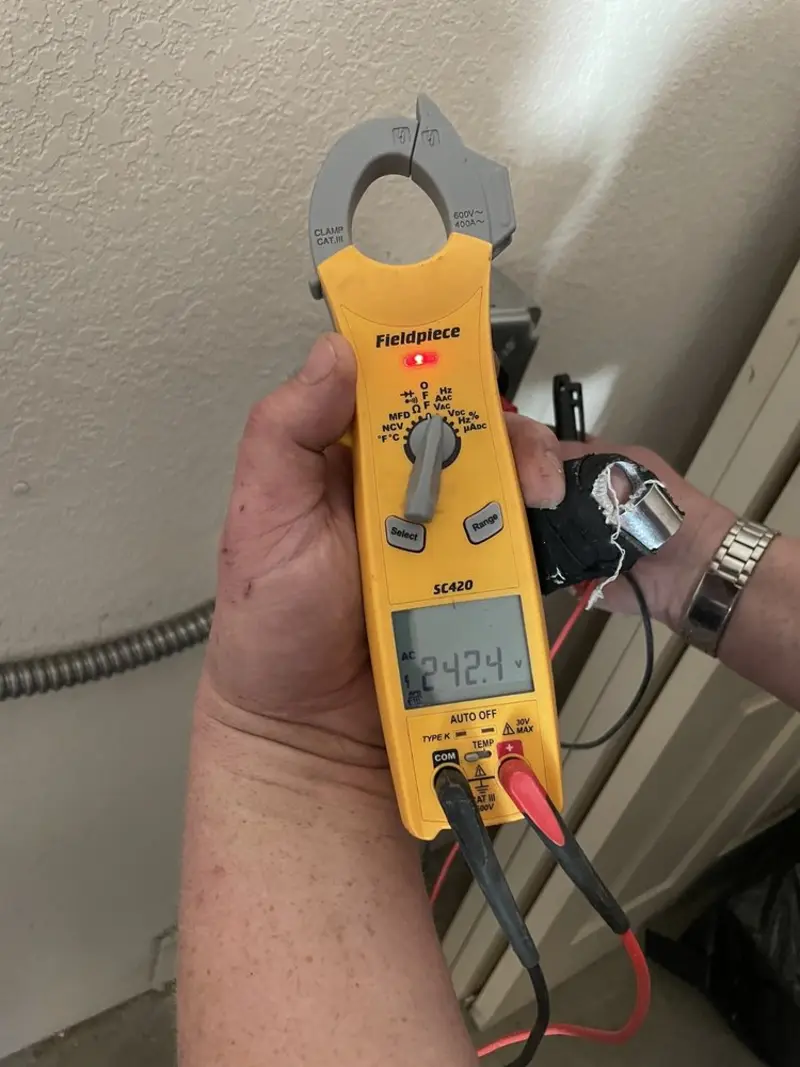 Voltage testing with clamp meter during Aluminum Wiring Replacement in Rutland